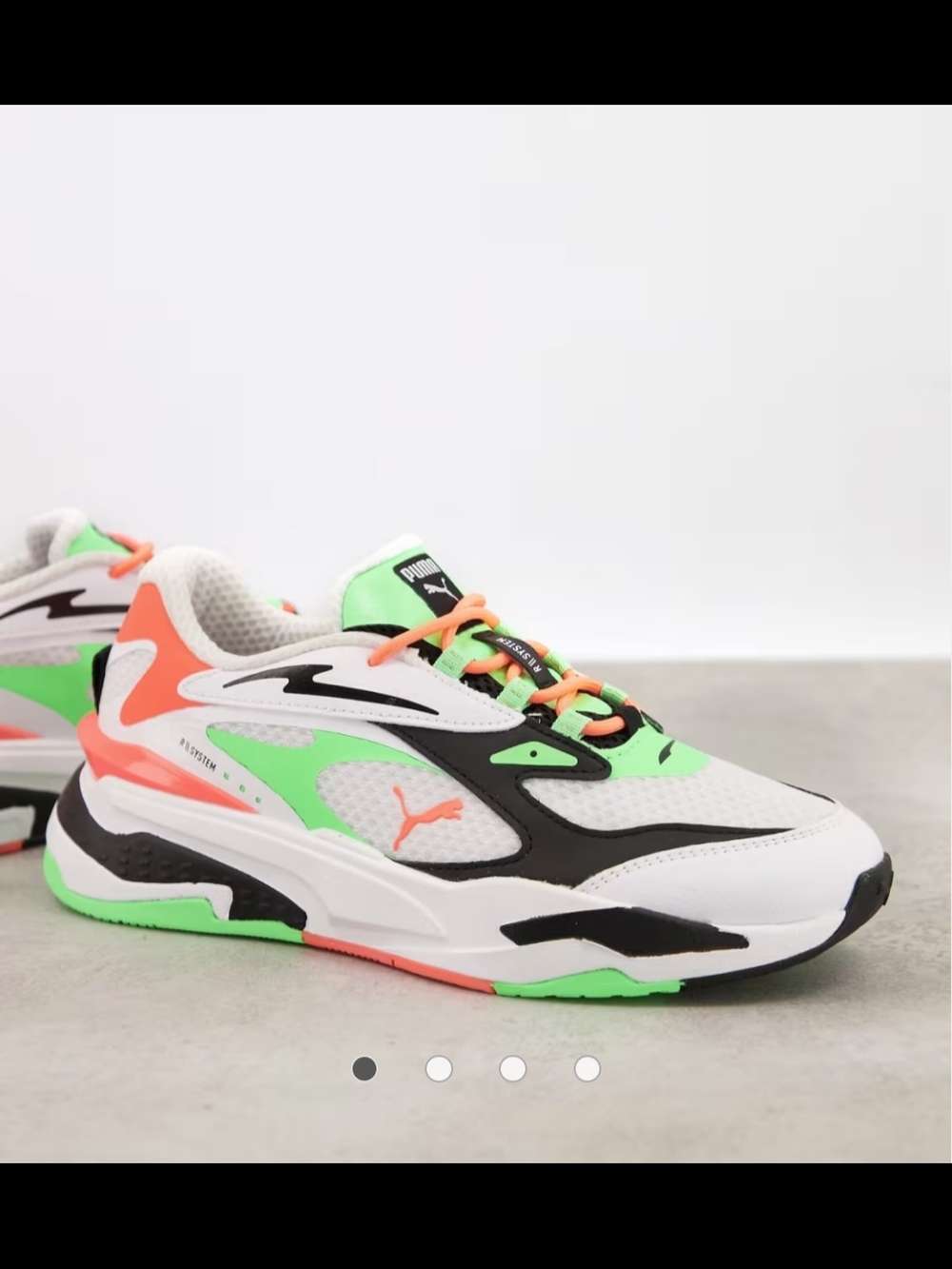 Puma Women's RS Fast Electro Sneakers In White & Green Size 8